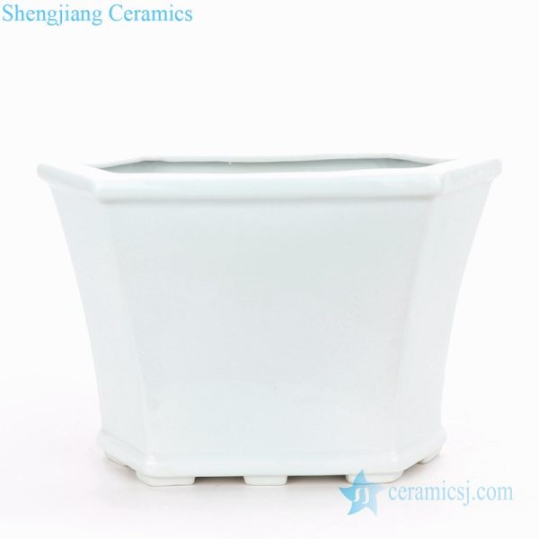 Jingdezhen plain white porcelain pot  front view