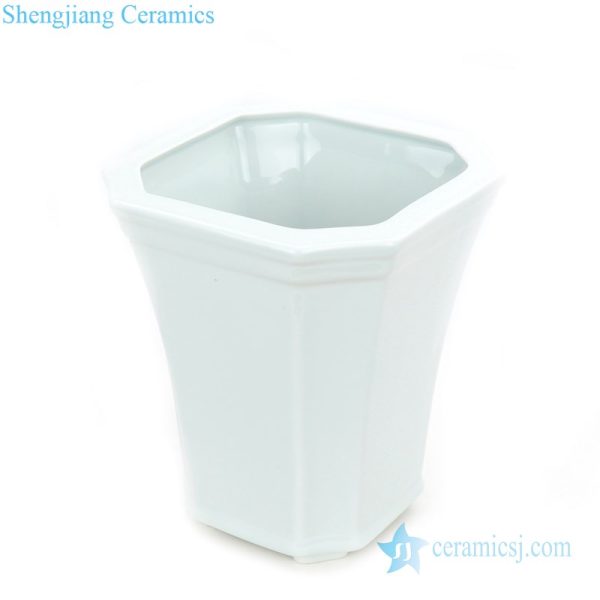 Jingdezhen color glaze plain flowerpot side view 