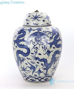 traditional blue and white ceramic jar