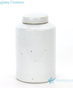 white ceramic tea jar with lid