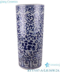 Chinese handmade blue and white decorative crack ceramic vases