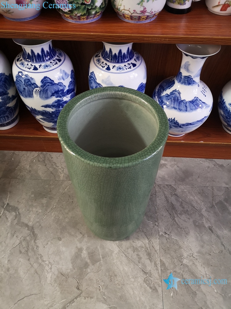 Chinese handmade decorative porcelain vases green color RYYV07-B-S