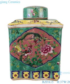 RZFA15 Jingdezhen handmade powdery ceramic square storage tank