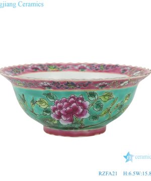 RZFA21 Chinese handmade porcelain powder enamel bowl