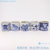 RZKT36-Series Chinese blue and white ceramic pots multi-pattern sets pen container