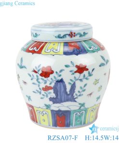 RZSA07-F Chinese powder enamel flower chick pattern porcelain storage pot