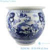 RZSC04 blue and white porcelain floral and fish pattern with four ears ceramic storage pots