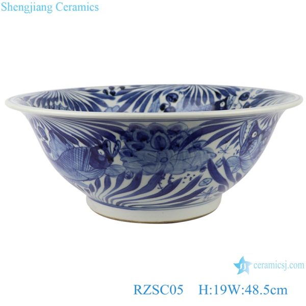 RZSC05 Chinese blue and white porcelain antique design ceramic bowl