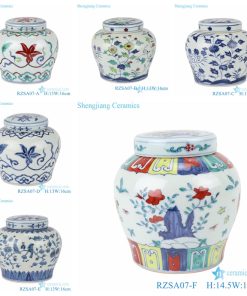 RZSA07-Series Jingdezhen handmade clashing color design ceramic jars