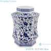 RYJF70 Blue and white porcelain ceramic hexagonal branch storage pot jars