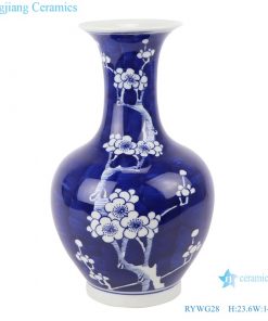 RYWG28 Antique Jingdezhen Crystal Blue glazed Ceramic vase  for living room decoration