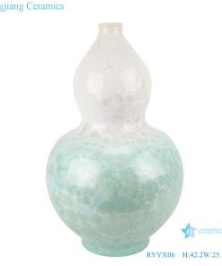 RYYX06 Antique Crystal glaze  Green white flowers background ceramic tabletop vase