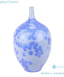 RYYX07-A Handmade crystal glaze porcelain vases blue flower pattern decoration-main figure