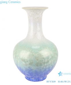 RYYX09 Crystalline glaze white green blue bottom  tabletop vase decoration