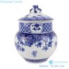 RZBO20 Blue and white storage jars with butterfly pattern tea canister storage pot