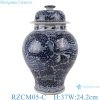 Blue and white porcelain Animal phoenix design Antique general pot with lid
