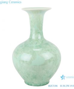 RZCU06 Antique Jingdezhen white green blue color Crystalline glaze  Home decorative vase