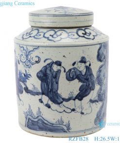 RZFB2 8_Antique handmade blue and white porcelain old style storage jar decorations for home