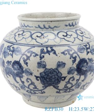 RZFB30 Chinese blue and white porcelain vintage style flower pot vase