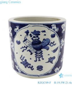 RZGC09-F Blue and white porcelain ice ceramic pen holder