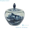 RZHC01-B Blue and white porcelain ice plum landscape ceramic storage pot with lid