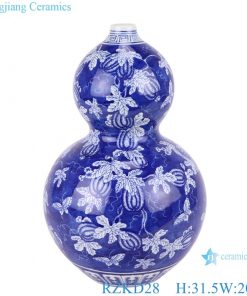 RZKD28 blue and white Calabash Ceramic Vase for home decoration