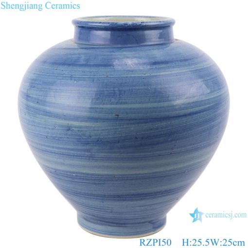 RZPI50 Chinese handmade craft porcelain vase blue striped home decoration storage jars
