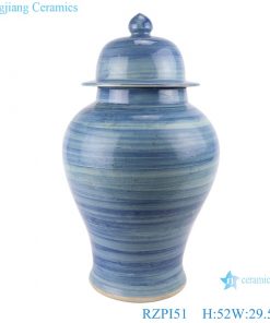 RZPI51 Chinese Jingdezhen handmade porcelain blue striped storage pots ginger jars