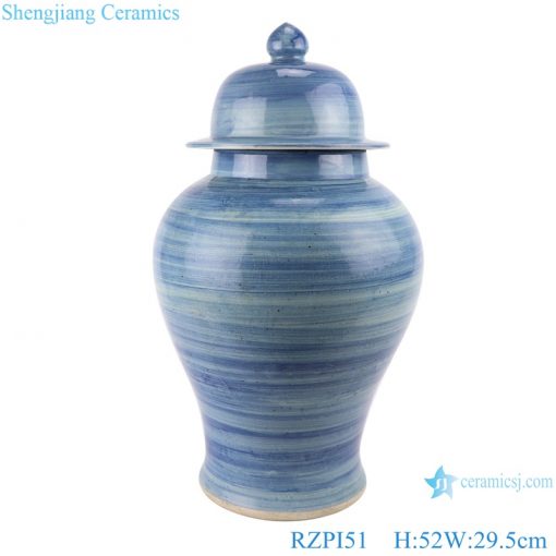 RZPI51 Chinese Jingdezhen handmade porcelain blue striped storage pots ginger jars