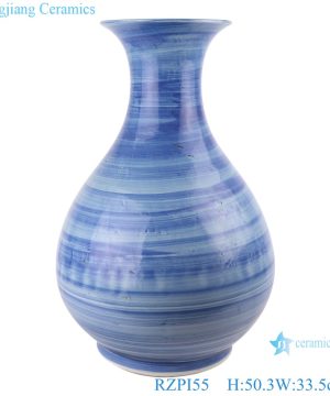 RZPI55 Antique Jingdezhen handmade ceramic blue striped vase for home decoration