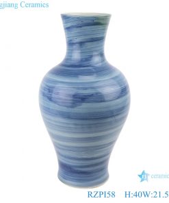 RZPI58 Jingdezhen Vintage handmade ceramic blue striped porcelain small mouth vases