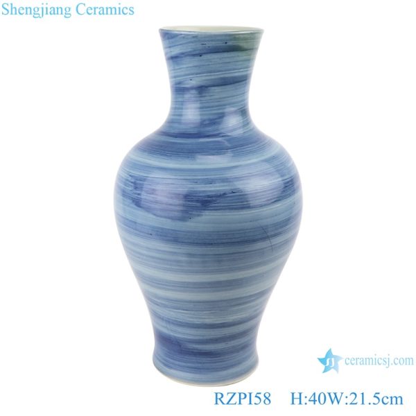 RZPI58 Jingdezhen Vintage handmade ceramic blue striped porcelain small mouth vases