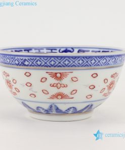 RZPV07 Blue and white color painting gold dragon grain 4 inch bowl rice bowl