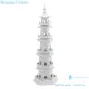 RZPi42-midd Chinese handmade pure white five-story ceramic pagoda for home decoration