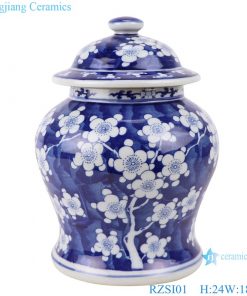 RZSI01 Jingdezhen handmade blue and white porcelain plum blossom design flower ceramic storage ginger jars