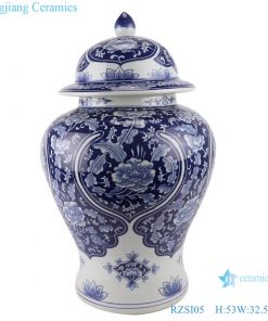 RZSI05_Qing Dynasty people kiln pure handmade blue and white porcelain  storage jar with lid