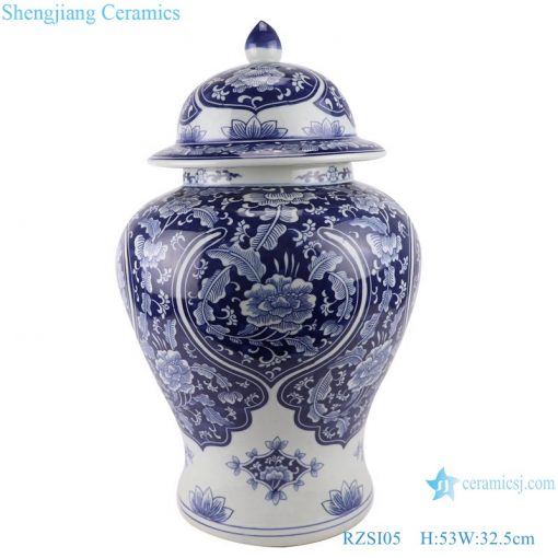 RZSI05_Qing Dynasty people kiln pure handmade blue and white porcelain  storage jar with lid