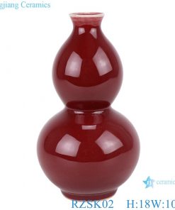RZSK02  Chinese red glaze gourd ceramic vase