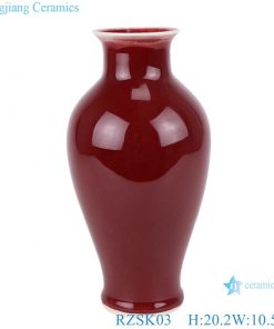 Jindezhen Classic red glazed  Ceramic fishtail vase
