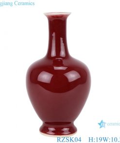RZSK04 antique red glaze Small long neck vase for home deco