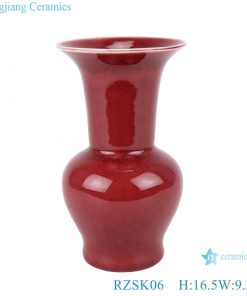 RZSK06 Chinese antique red glazed flower Mushroom vase for home deco