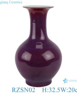 Chinese red glaze kiln  blue dot vase for cabinet decoration