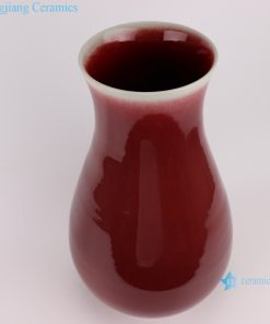 Lang Red glazed fu bucket ceramic vases