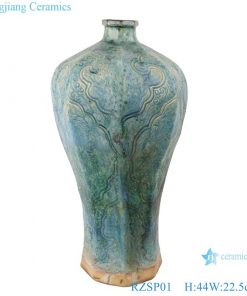 RZSP01 jingdezhen color green glazed ceramics porcelain vase