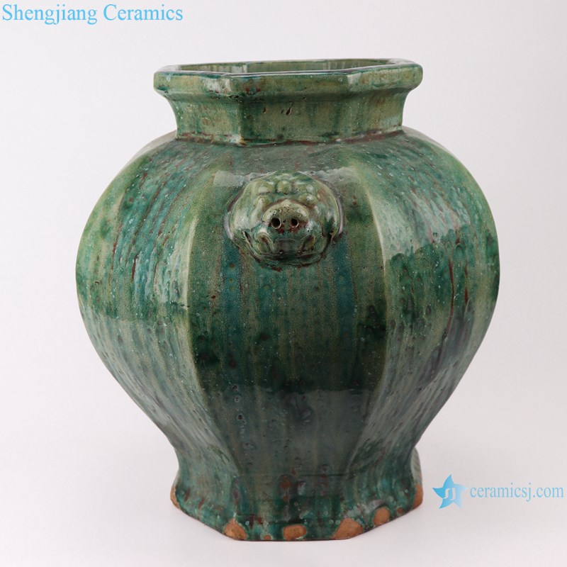 RZSP04 jingdezhen ceramics green color for decoration pot porcelain jar