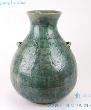 RZSP08 Jingdezhen green glazed porcelain vase for living room decoration