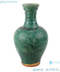 RZSP10 Antique Jingdezhen color green glazed porcelain vase for home cabinet decoration