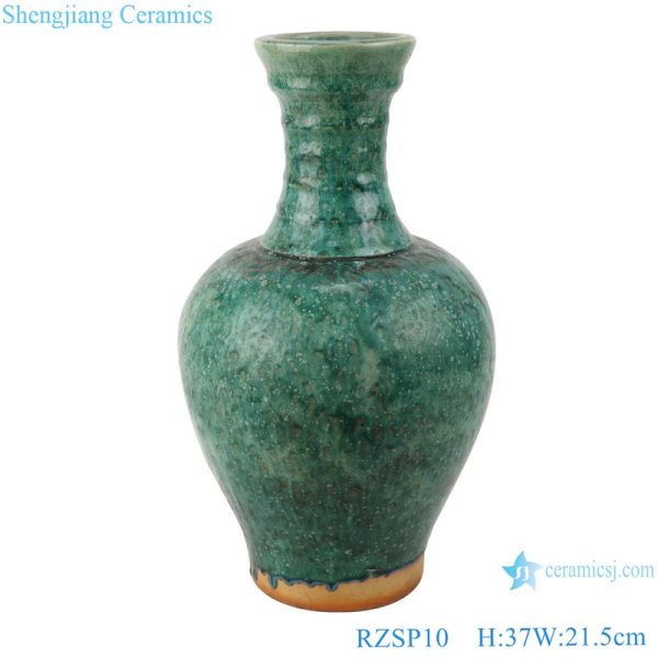 RZSP10 Antique Jingdezhen color green glazed porcelain vase for home cabinet decoration