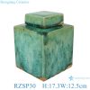 Ceramic kiln variable antique glaze green square porcelain pot storage box