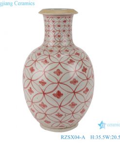 RZSX04-A Alum red copper money design pattern stick table vase
